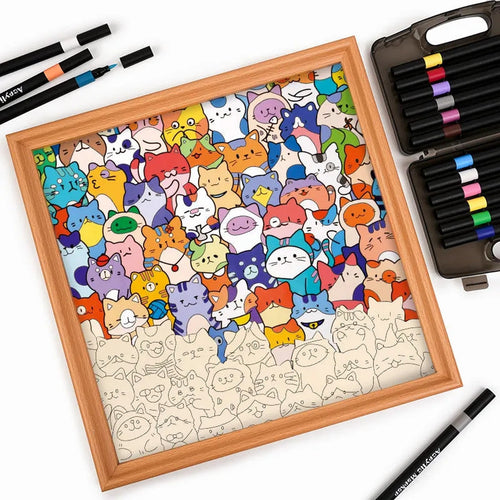 Piece & Palette wooden coloring puzzle