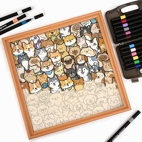Piece & Palette wooden coloring puzzle