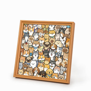 Wooden Coloring Puzzle: Puppy Pile
